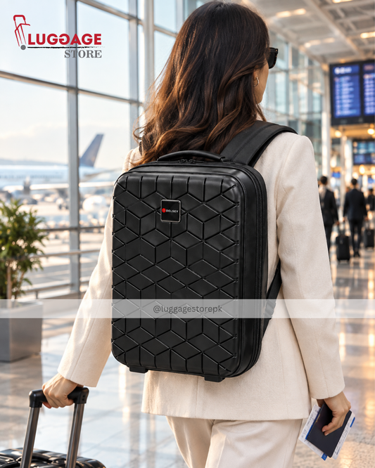 DELSEY Hard Shell PP Material Geometric Travel & Business Backpack