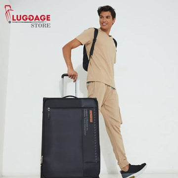 American Tourister Antitheft Zipper Marina Luggage – Soft, 4-Wheel Spinner, Expandable, TSA Lock
