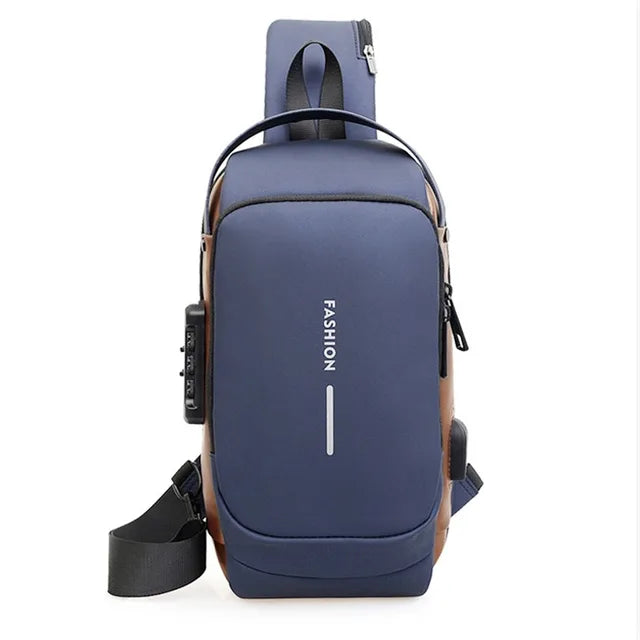 Anti-Theft Chest Crossbody Bag for Men – USB Charging and Security Features

